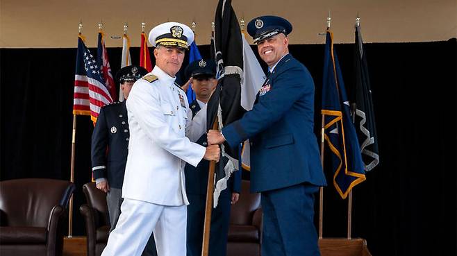 지난달 22일 하와이에서 열린 인도태평양 우주군 창설식