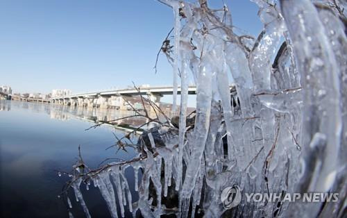 서울에 찾아온 동장군   (서울=연합뉴스) 한종찬 기자 = 매서운 한파가 계속된 18일 서울 광나루 한강공원 인근에 고드름이 달려 있다. 2022.12.18
  saba@yna.co.kr