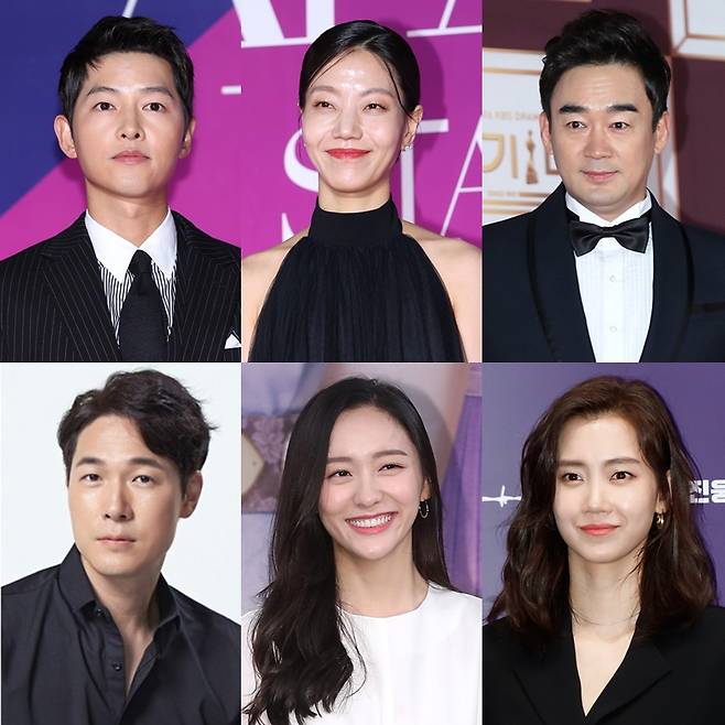 ▲ 송중기, 김신록, 정희태, 신현빈, 박지현, 김영재(왼쪽부터). 출처| 스포티비뉴스DB, 각 소속사