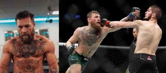 근육질의 '빅맥(왼쪽)'과 하빕과 싸우는 라이트급 맥그리거(사진=인스타그램. AP연합)