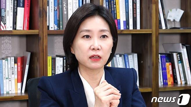 허은아 국민의힘 수석대변인이 25일 여의도 국회 의원회관에서 뉴스1과 인터뷰 하고 있다. ⓒ News1 이승아 기자