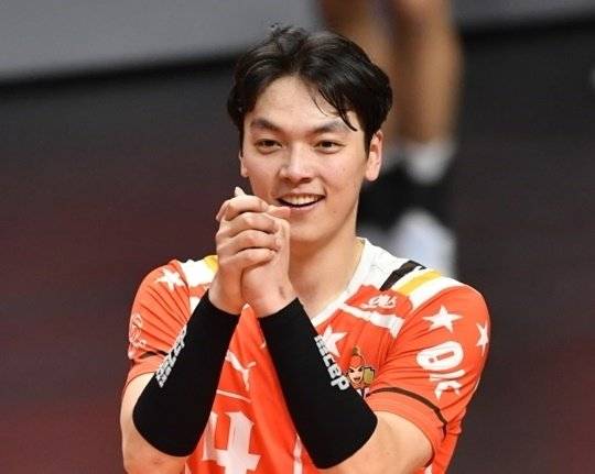 남자 프로배구 OK금융그룹의 조재성 선수. 한국배구연맹