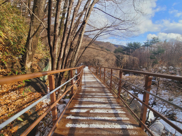 산청군 시천면 중산리계곡에 개설한 저지대 생태관찰로. 지리산국립공원 경남사무소 제공