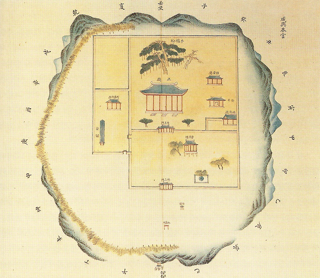 함흥본궁, 『북도각릉전도형』, 조선 후기, 종이에 색, 56.5×32.5cm, 국립문화재연구원