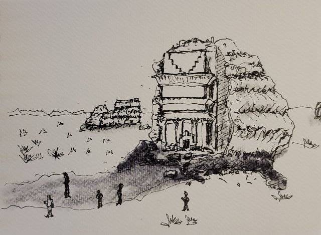 전승훈 기자가 그린 헤그라의 ‘카스르 알파리드’.