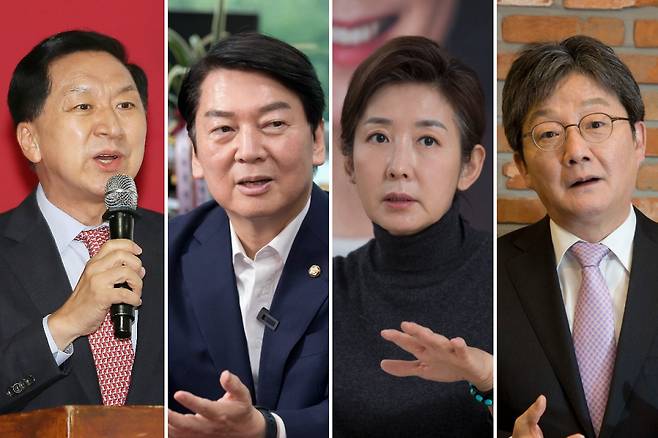 왼쪽부터 국민의힘 차기 당권 주자로 거론되는 김기현·안철수 의원과 나경원·유승민 전 의원 ⓒ시사저널