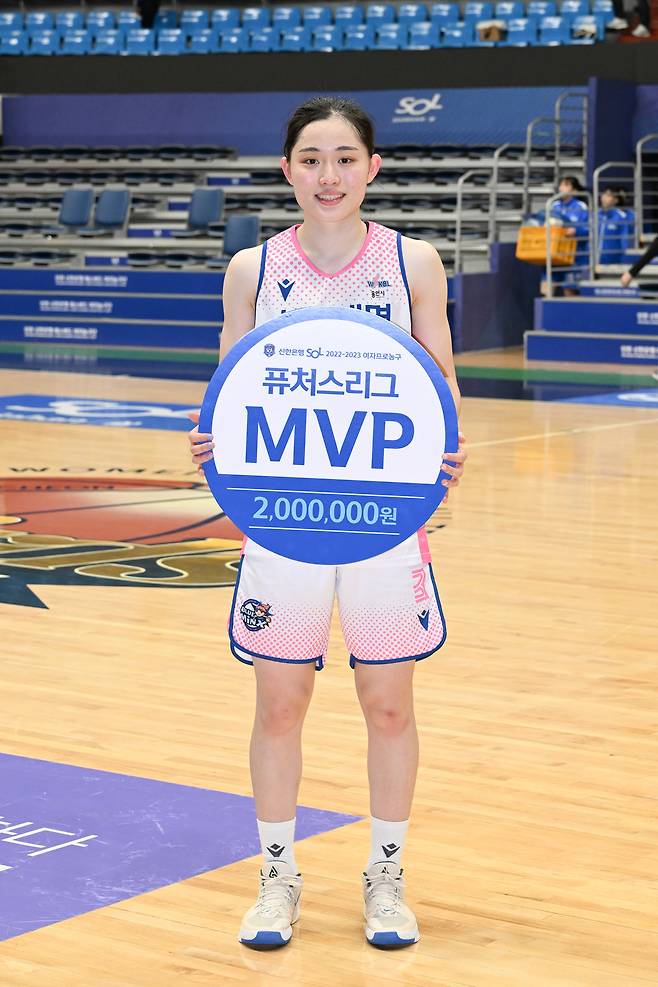 2022-2023 여자프로농구 퓨처스리그 MVP 용인 삼성생명 최수아 사진=한국여자농구연맹(WKBL) 제공