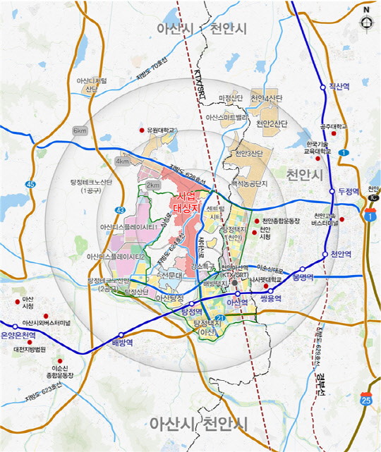 아산탕정2 도시개발구역 위치도. 자료 국토부