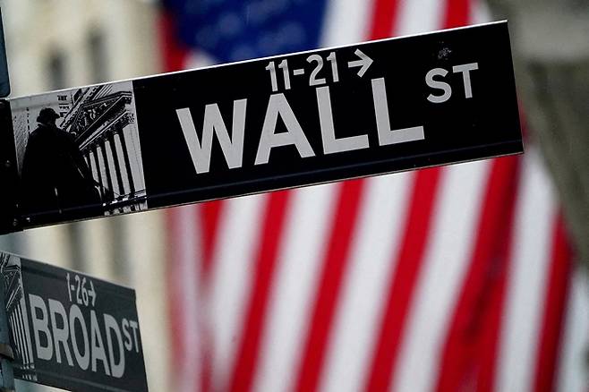 미국 월가 표지판 모습. /사진=로이터