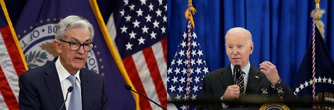 제롬 파월 미국 연방준비제도(연준·FED) 의장(왼쪽)과 조 바이든 미국 대통령. /사진=로이터