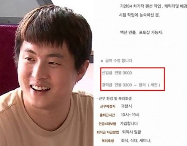 기안84 회사가 지난 2019년 올린 채용 공고. 기안84 블로그·온라인 커뮤니티 더쿠 캡처
