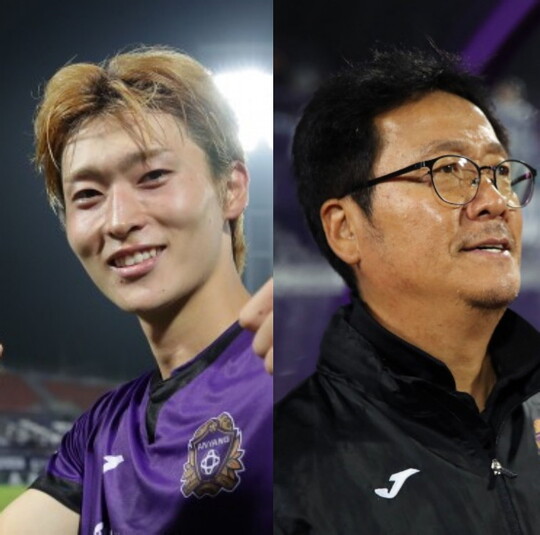 FC안양에서 제자와 스승으로 만난 조규성(왼쪽)과 김형열 감독. ⓒ프로축구연맹