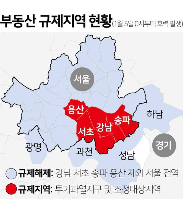 부동산 규제지역 현황 그래픽=김문중 기자