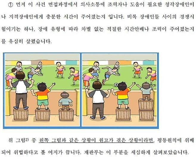 서울행정법원 제11부가 쓴 ‘쉬운 말로 요약한 판결문의 내용’ 중 일부 갈무리