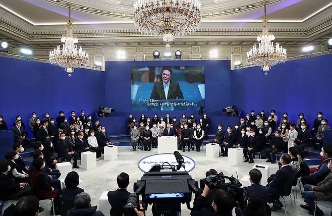 2022년 12월15일 청와대 영빈관에서 열린 제1차 국정과제 점검회의에 참석한 윤석열 대통령. ⓒ대통령실통신사진기자단