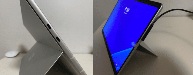 USB 포트(왼쪽)와 충전 시스템 [사진=지디넷코리아]