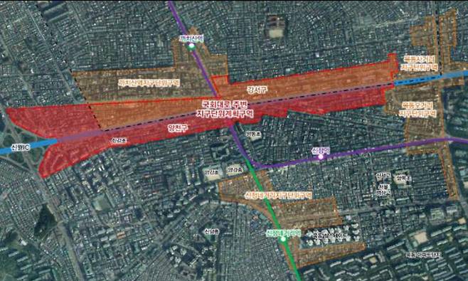 국회대로 주변 지구단위계획구역 위치도. 서울시 제공