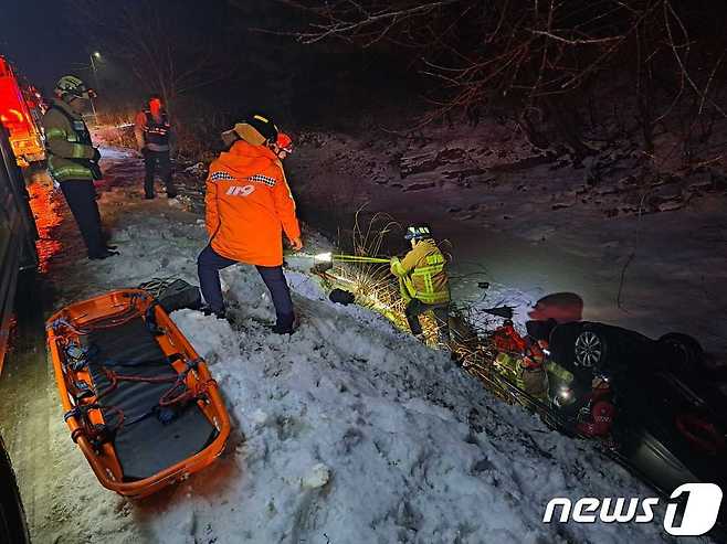 강원 횡성군 안흥면 교통사고.(강원도소방본부 제공)