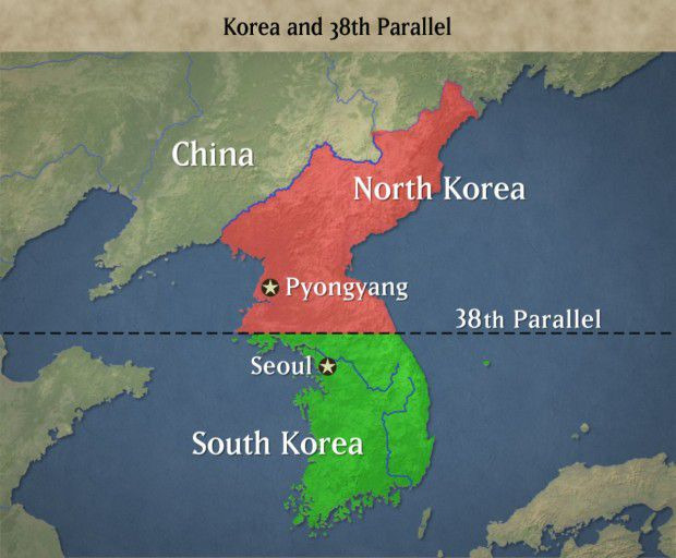 1945~1950년의 한반도 지도.