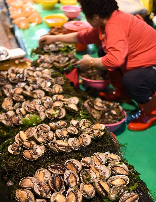 포항 죽도시장에는 맛난 제철 수산물이 넘쳐난다