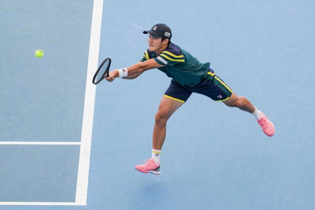 권순우의 리턴샷. 애들레이드|AFP 연합뉴스