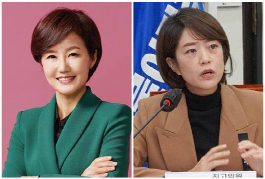 김연주(왼쪽) 시사평론가와 고민정 더불어민주당 의원. <디지털타임스 DB, 고민정 SNS>