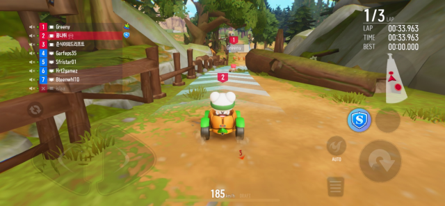 카트라이더: 드리프트 인게임 플레이 화면. 게임 캡처