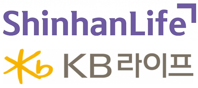 신한라이프·KB라이프 로고 이미지. ⓒ각 사