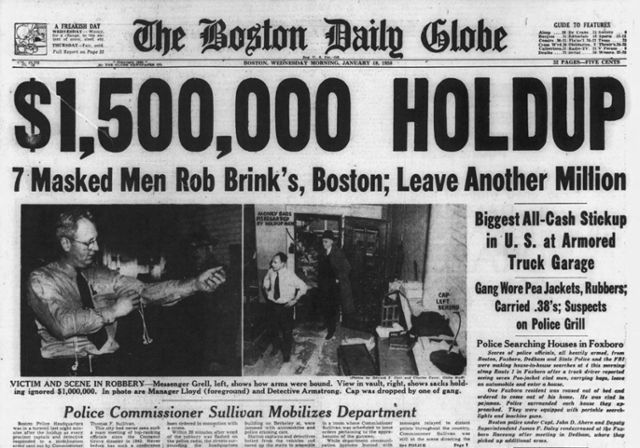 1950년 1월 18일 자 '보스턴글로브' 1면. bostonglobe.com