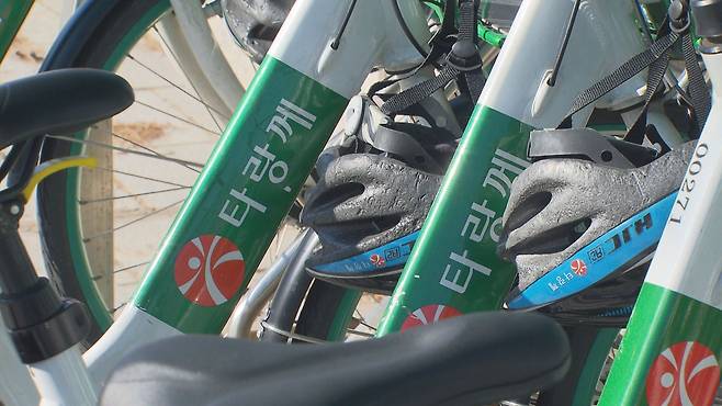 시범사업 3년 만에 좌초 위기에 놓인 광주 공공자전거 '타랑께'.