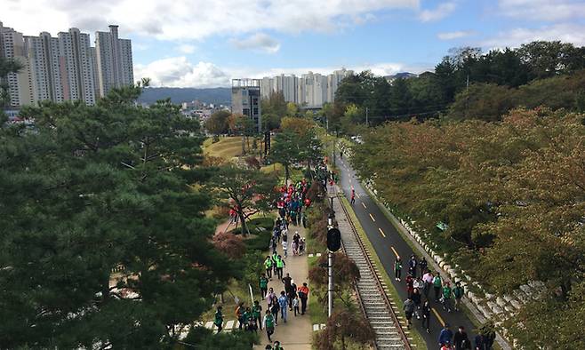 포항 철길숲 전경. 포항시 제공