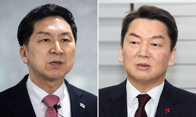 김기현 국민의힘 의원(왼쪽), 안철수 의원