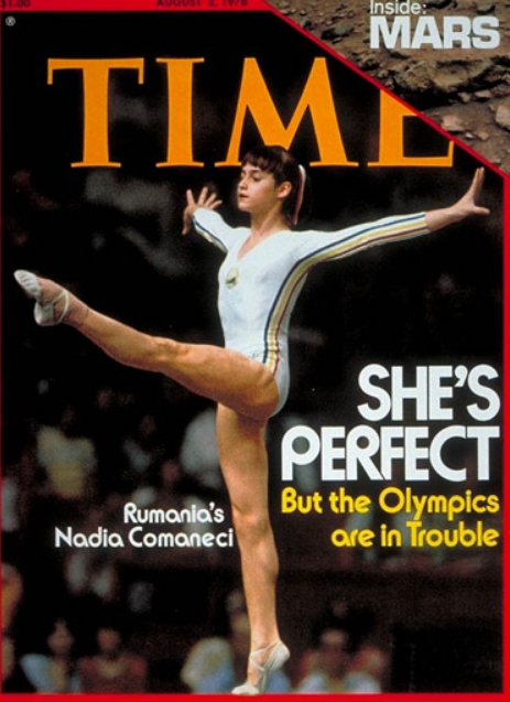 1976년 몬트리올 올림픽 여자체조에서 혜성처럼 등장한 코마네치를 표지 인물로 보도한 타임지.