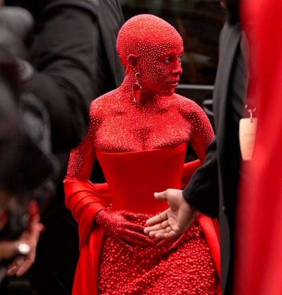 3만개의 크리스털을 온몸에 붙인 ‘올레드’ 패션으로 눈길을 사로잡은 도자 캣. 도자 캣 인스타그램 캡처