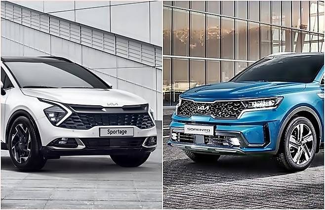 스포티지와 쏘렌토 [사진출처=기아]
