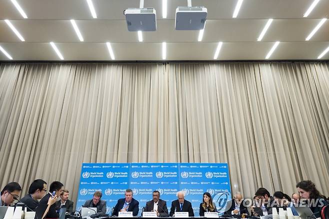 국제보건기구(WHO)가 2020년 1월 코로나19에 대해 공중보건 비상사태를 선언했을 당시 회의 모습 [EPA 연합뉴스 자료 사진. 재판매 및 DB 금지]