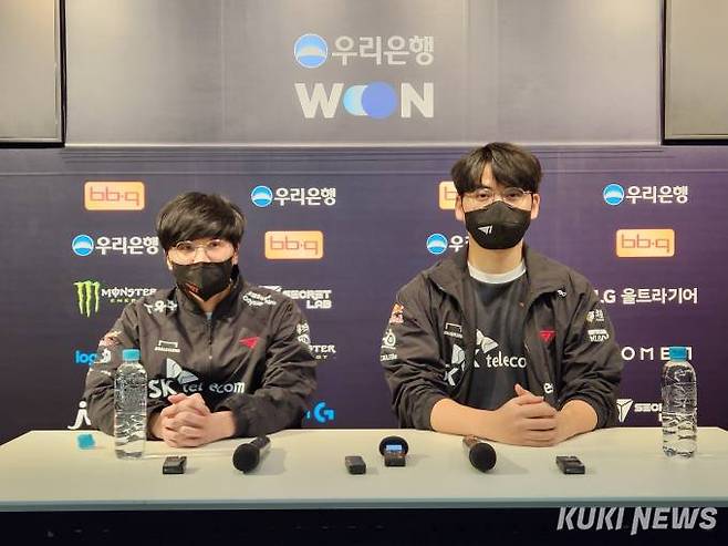 왼쪽부터 T1의 배성웅 감독, 이민형. 사진=문대찬 기자