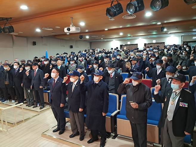 지난 27일 오전 서울 대치동 평생학습관에서 갑종장교전우회가 주관한 첫 갑종장교 창설기념행사 및 안보결의대회가 열렸다. (갑종장교전우회 제공)