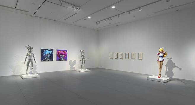캐릭터 ‘미스 코코’ 관련 작품들이 전시된 공간 모습. 부산시립미술관 제공