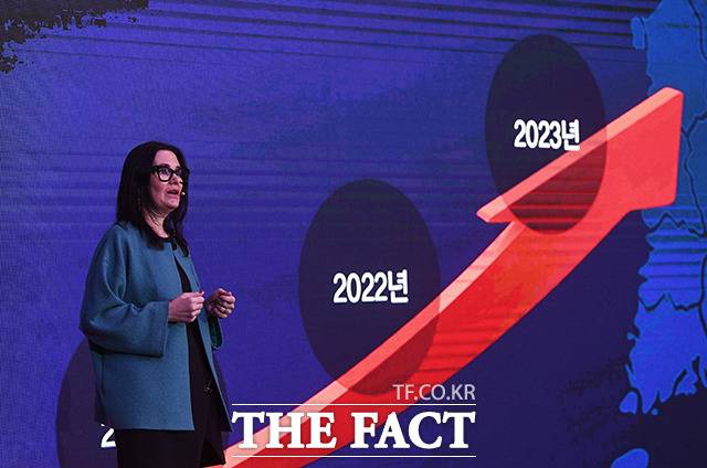 에이미 마틴 GM 최고재무책임자는 이날 간담회에서 "올해 손익분기점을 넘기고, 재무실적에서 긍정적인 모멘텀이 지속할 것으로 보고 있다"고 설명했다. /이동률 기자