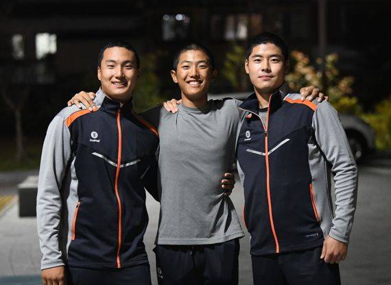 이제는 추억이 되어버린 광주제일고 3인방.... 정해영, 이의리, 박시원 (사진 = 전상일)