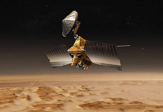 미국 항공우주국(NASA)이 2006년부터 화성 궤도에 투입해 운영 중인 화성 정찰궤도선(MRO)의 상상도. NASA 제공