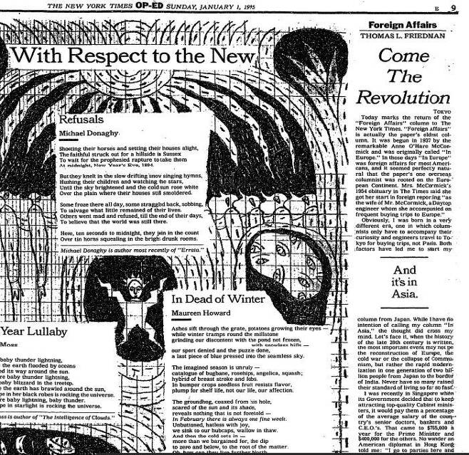 NYT 외교담당 칼럼니스트로서 프리드먼의 첫번째 기명 칼럼. 1995년 1월1일자에 실렸다./NYT제공