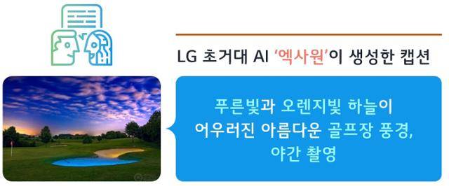LG 초거대 AI 엑사원이 이미지를 보고 생성한 캡션. LG 제공