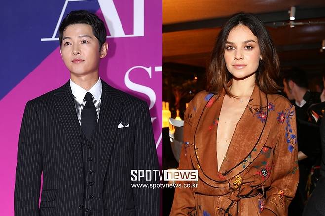 ▲ 송중기(왼쪽), 케이티 루이즈 사운더스. ⓒ곽혜미 기자, ⓒgettyimages