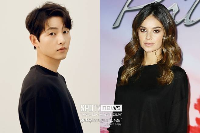 ▲ 송중기(왼쪽)와 아내 케이티 루이스 사운더스. ⓒ게티이미지, KBS