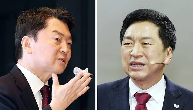 국민의힘 당권주자 양강구도를 형성하고 있는 안철수(왼쪽 사진) 의원과 김기현 의원.