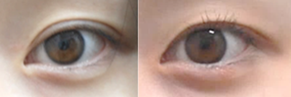 눈꼬리는 같다. 눈머리가 올라가면 눈꼬리가 내려가 보인다.