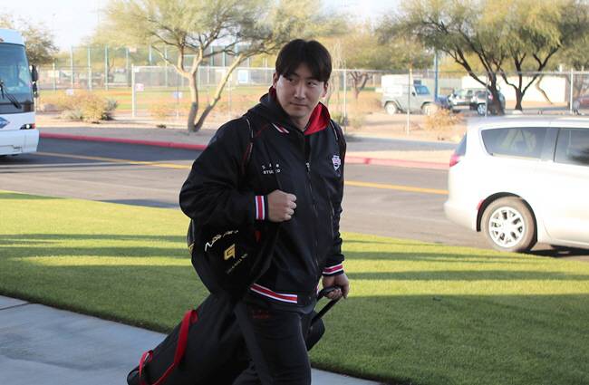 애리조나 캠프에서 새 후드티를 착용한 나성범. 사진=KIA 타이거즈 제공