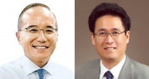 박동영(왼쪽) 전 대우증권 부사장과 함진규 전 국회의원.